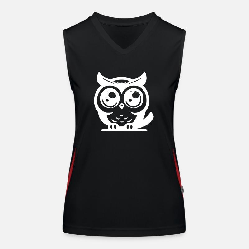 Mignon mignon hibou mignon avec de grands yeux Débardeur respirant contrasté Femme