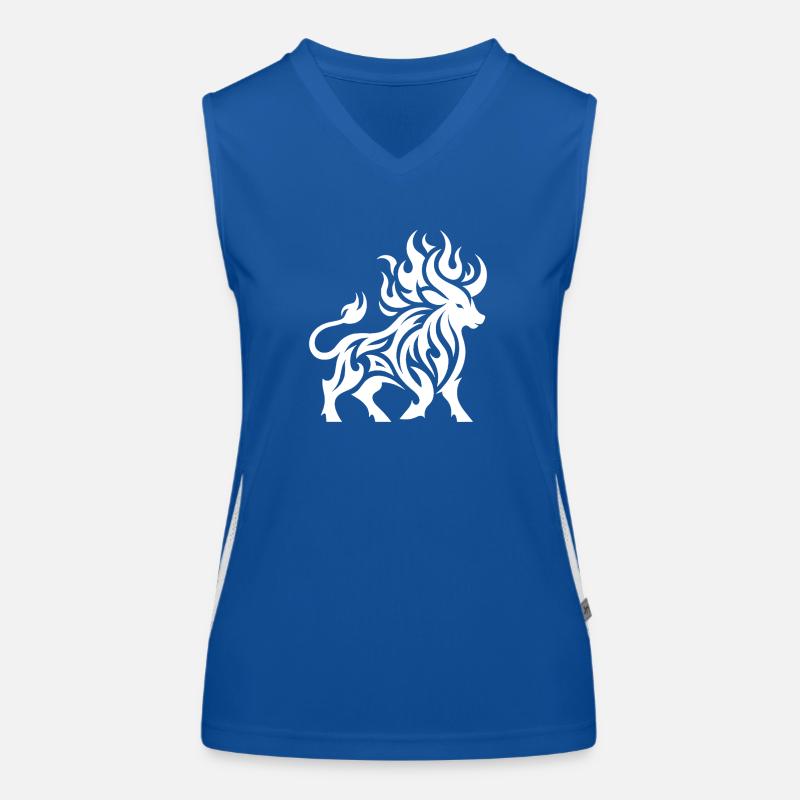 Elegant Wild Burning Bull Tattoo Style Women's Functional Contrast Tank Top