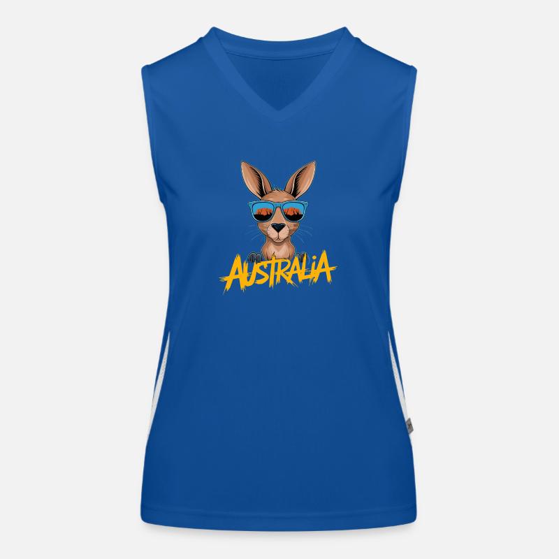 Cool Kangaroo with Sunglasses Women's Functional Contrast Tank Top