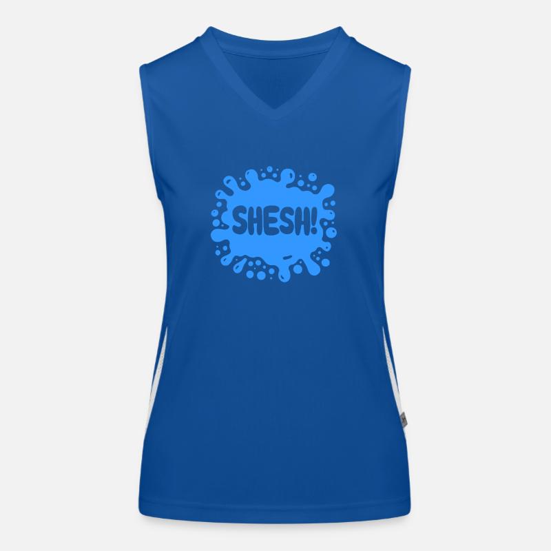 SCHEISSE! Blue Splat - Gen Alpha Phrase Funktionelles Kontrast-Tank Top für Frauen