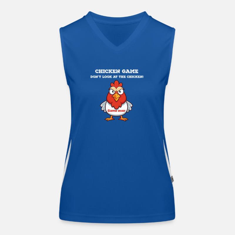 Chicken game white Women's Functional Contrast Tank Top