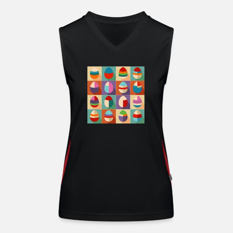 Easter Eggs Design No.09 Women's Functional Contrast Tank Top