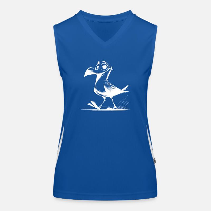 Funny bird with an eye for nonsense Women's Functional Contrast Tank Top