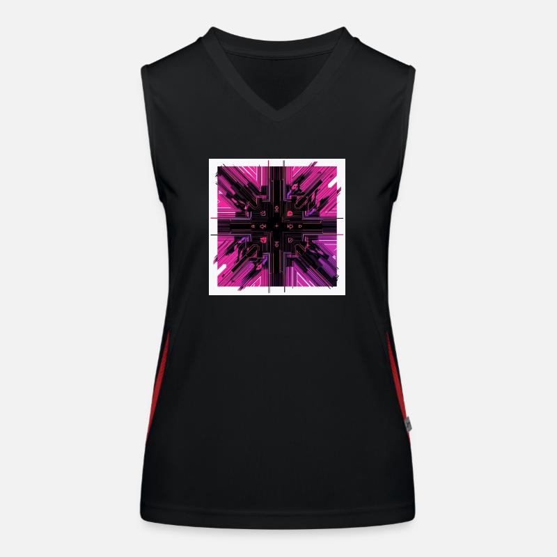 Cyber Grid Pulse Débardeur respirant contrasté Femme