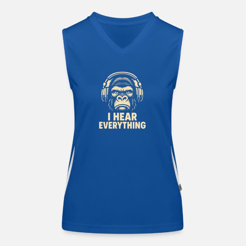 Gorilla I Hear Everything Funktionelles Kontrast-Tank Top für Frauen
