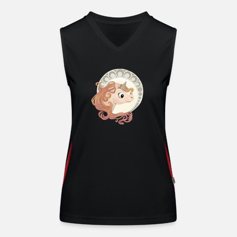 Elegantes Einhorn Funktionelles Kontrast-Tank Top für Frauen