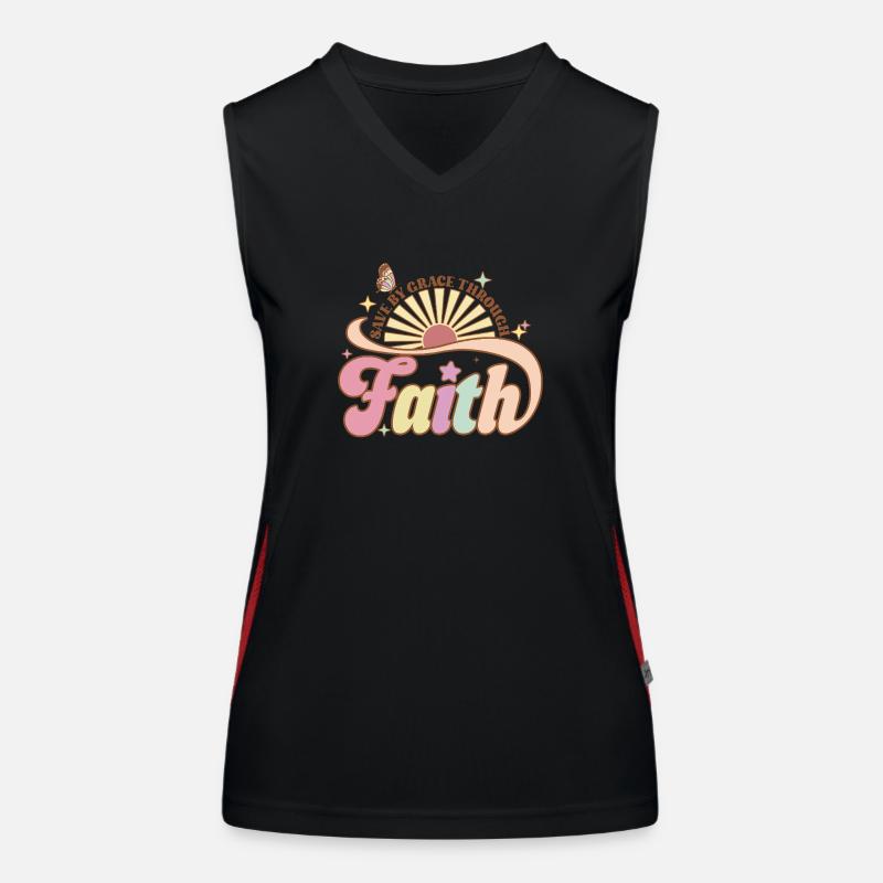 Save By Grace Through Faith Funktionelles Kontrast-Tank Top für Frauen