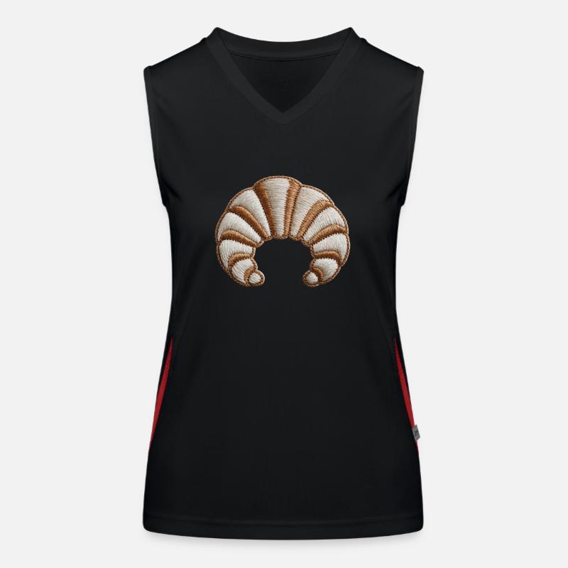 Embroidered Crescent - Women's Functional Contrast Tank Top - black/red