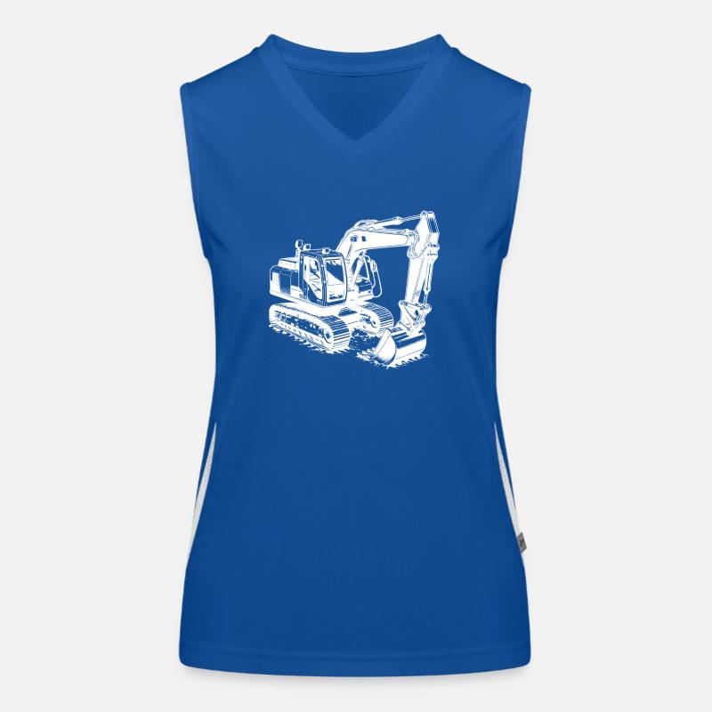 Technik trifft auf Kraft Muskelprotz Bagger Funktionelles Kontrast-Tank Top für Frauen