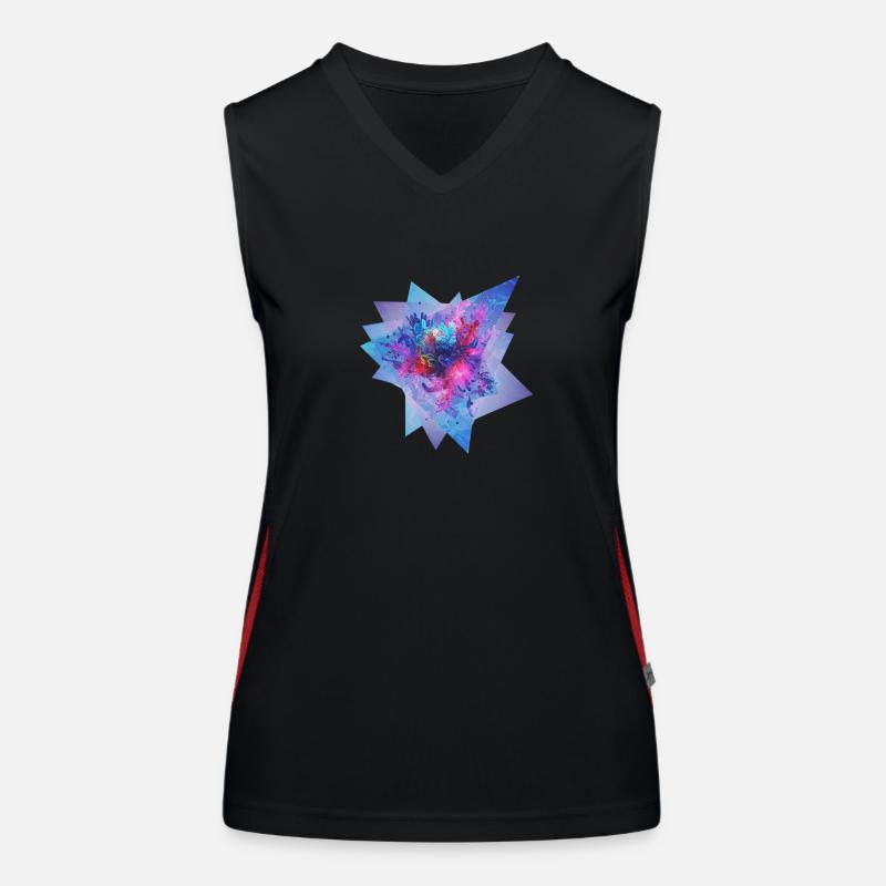 Fractal Pulse Funktionelles Kontrast-Tank Top für Frauen