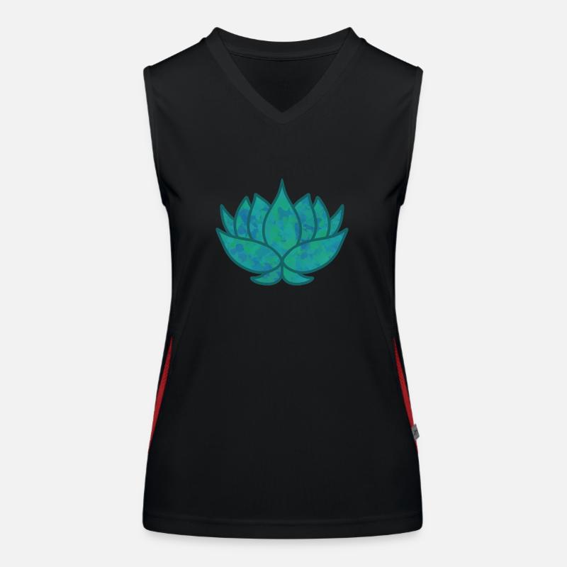 Fleur de lotus Sarcelle d’hiver Débardeur respirant contrasté Femme
