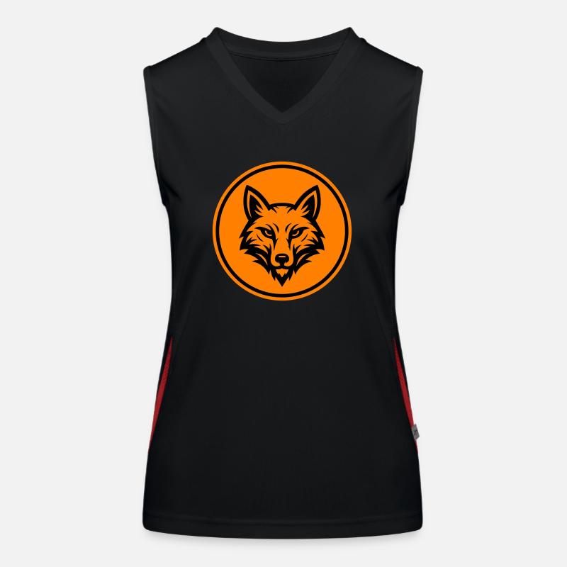 Fuchs Kopf Icon Funktionelles Kontrast-Tank Top für Frauen