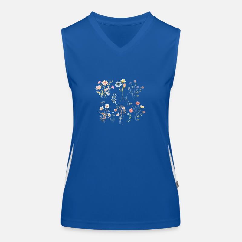 Boho-Wildblumen Funktionelles Kontrast-Tank Top für Frauen