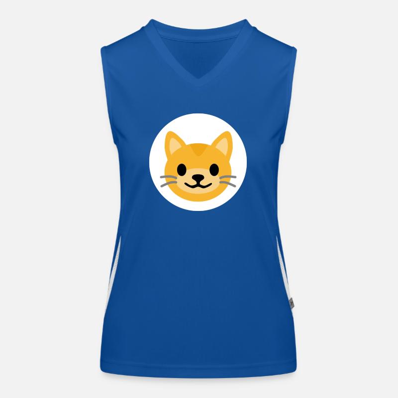 Cat Face White | ~NU relations | Vector Women's Functional Contrast Tank Top