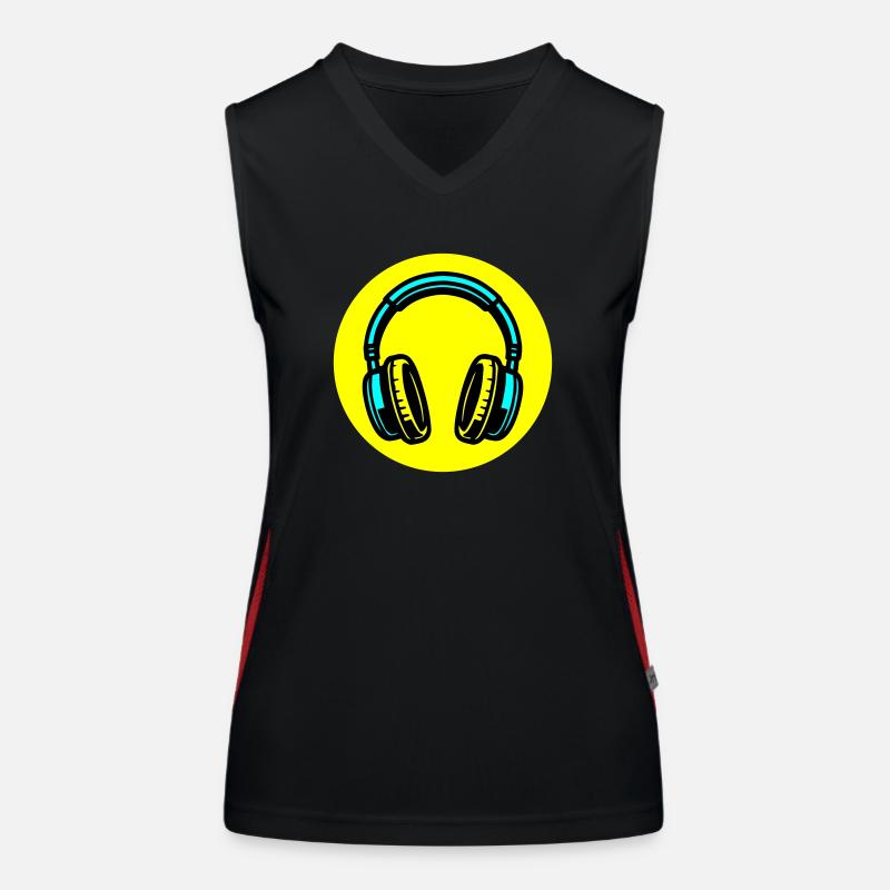 Kopfhörer Symbol Musik Funktionelles Kontrast-Tank Top für Frauen