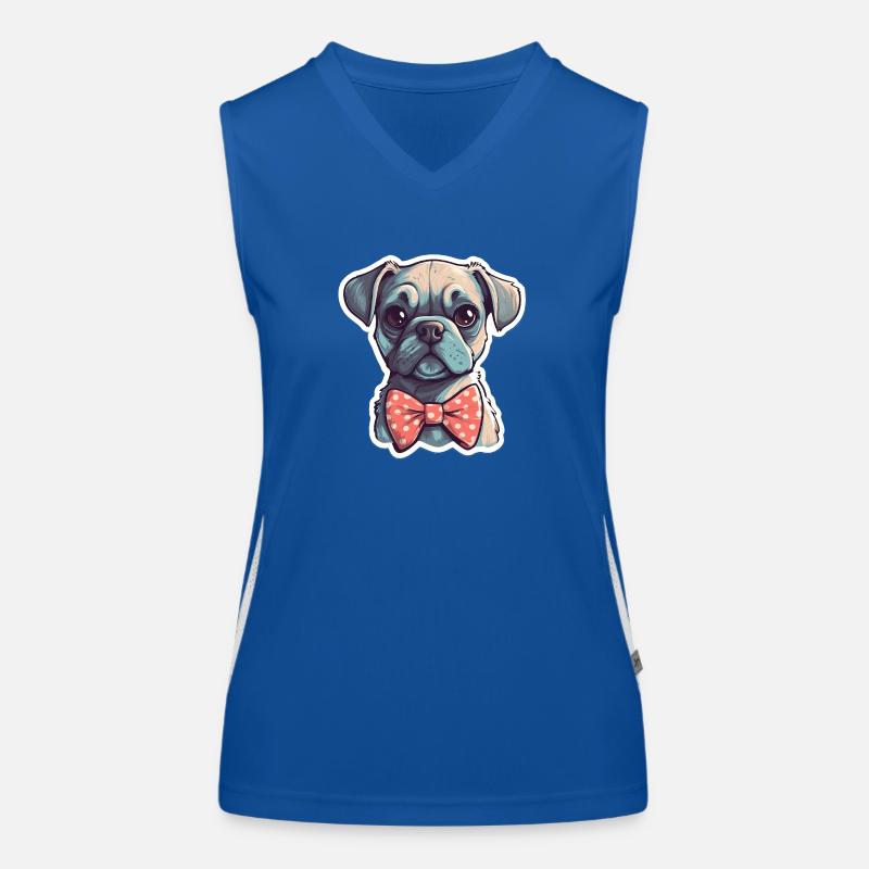 Ein süßer Hund mit Fliege Funktionelles Kontrast-Tank Top für Frauen