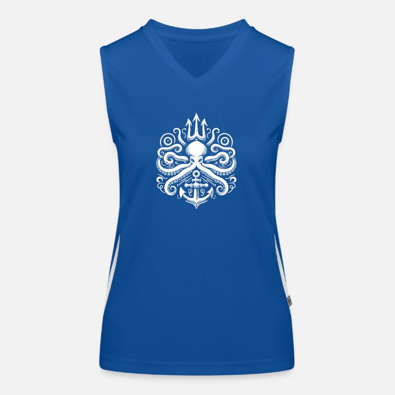 Octopus Dreizack Logo Funktionelles Kontrast-Tank Top für Frauen