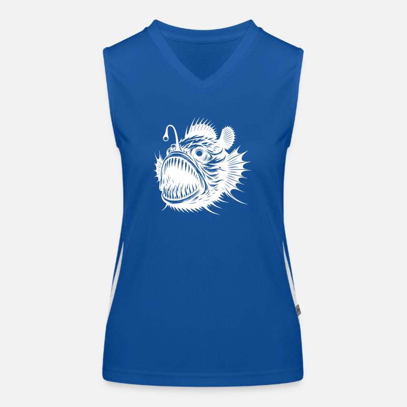 Creepy frogfish from the deep sea Women's Functional Contrast Tank Top