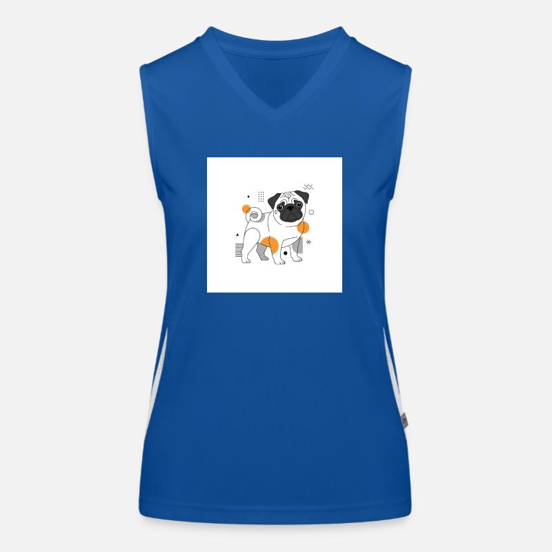 Mops Design Funktionelles Kontrast-Tank Top für Frauen