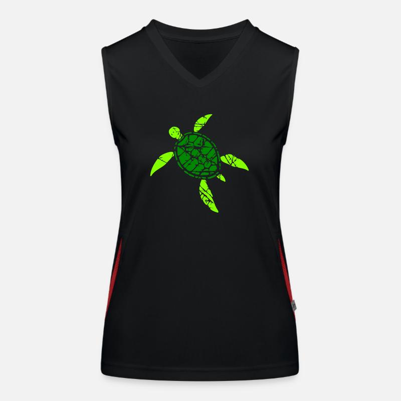 Schildkröte Muster Risse Kratzer Vintage Retro Funktionelles Kontrast-Tank Top für Frauen