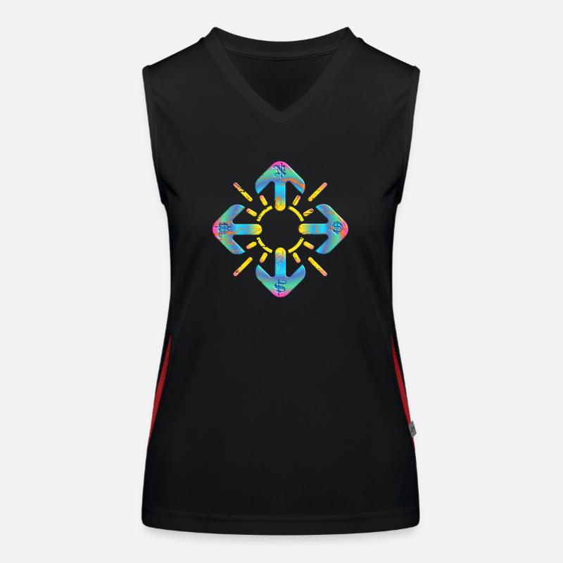 Kompass Funktionelles Kontrast-Tank Top für Frauen