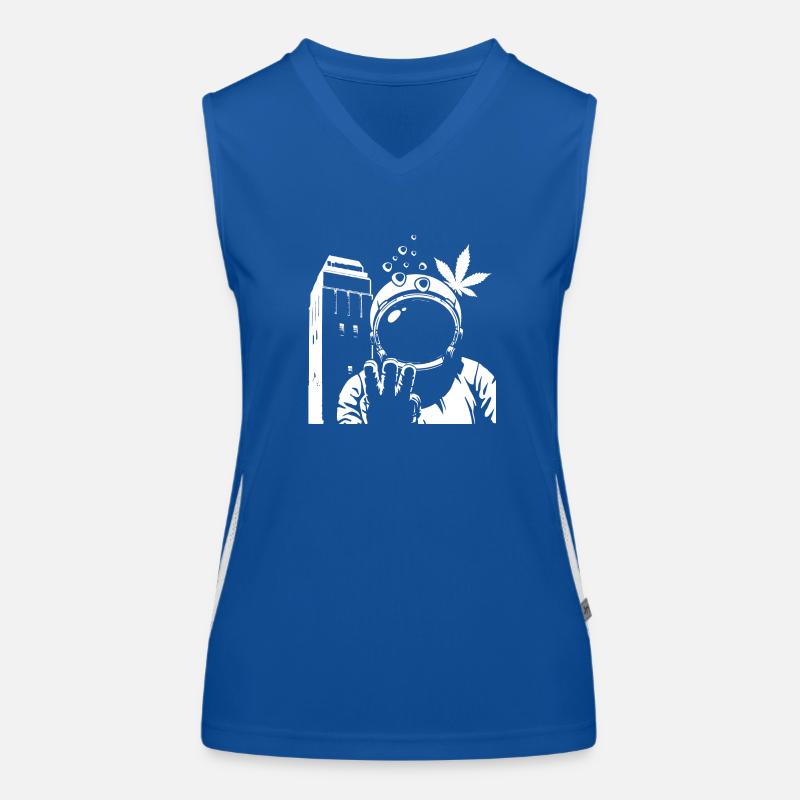 Austronaut Wasserturm und Hanf Weiß Transparent Funktionelles Kontrast-Tank Top für Frauen