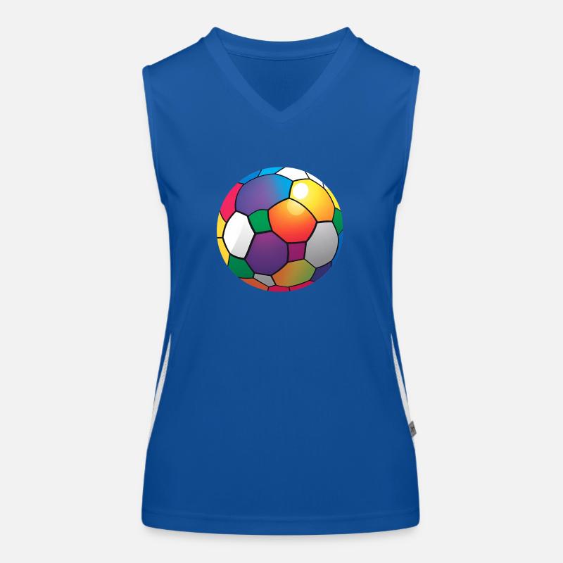 Bunt Fußball Farbenfroh Regenbogen Funktionelles Kontrast-Tank Top für Frauen