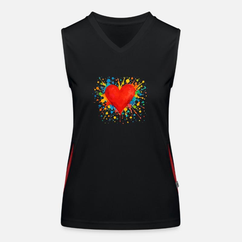 Heart Blobs Women's Functional Contrast Tank Top
