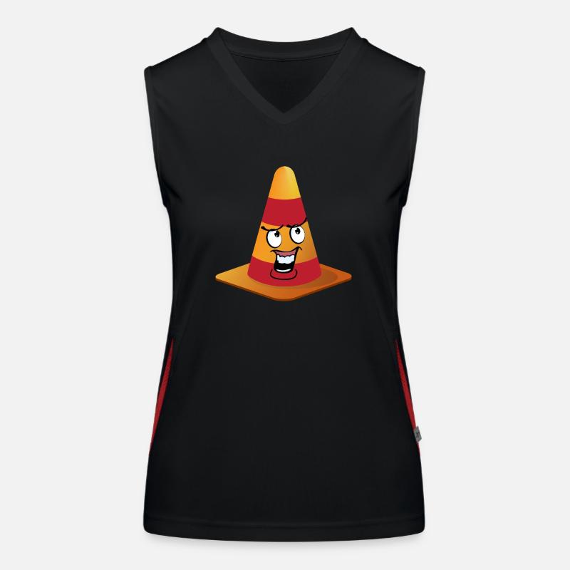 Traffic Cone Smiley Women's Functional Contrast Tank Top