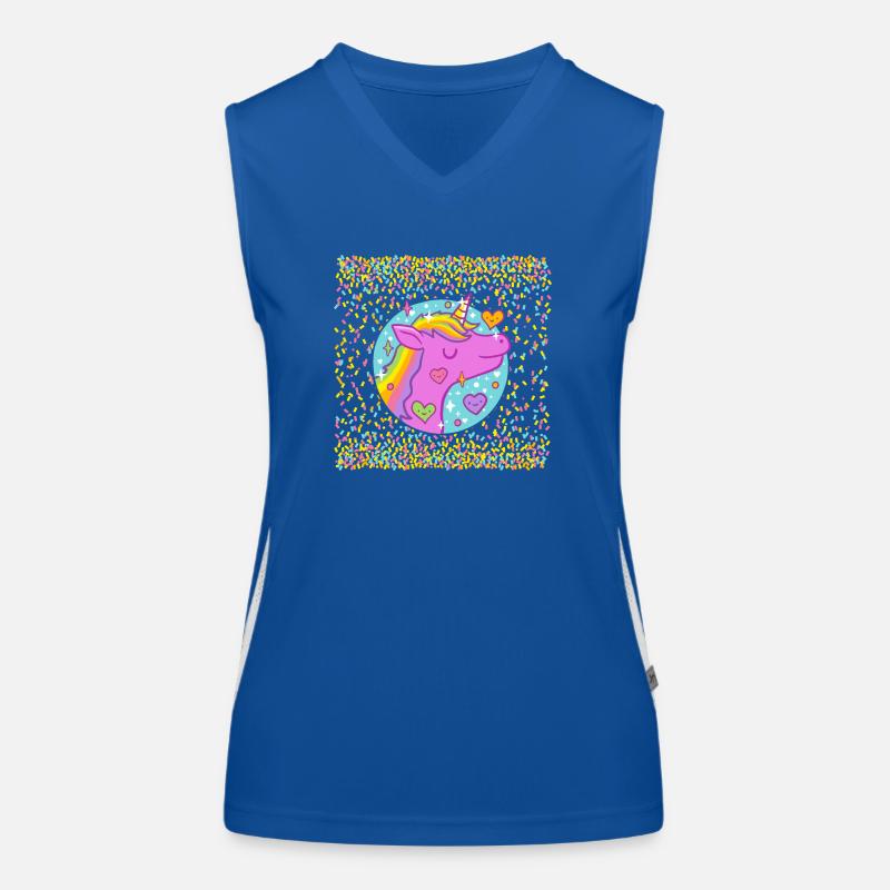 Einhorn im Glitzer Funktionelles Kontrast-Tank Top für Frauen
