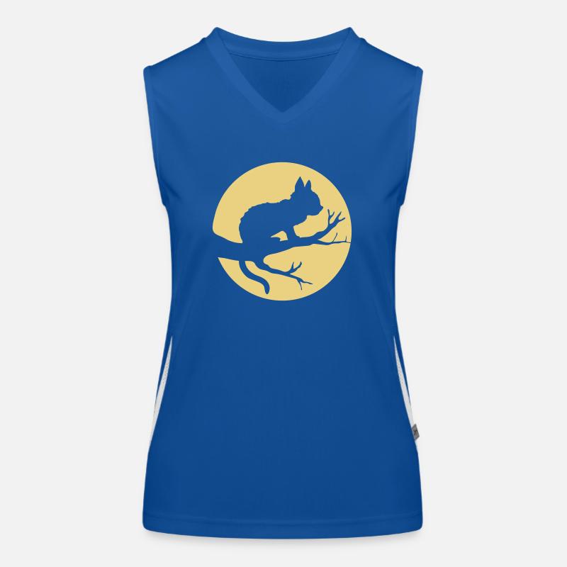 Arbre Lune Chat Noir Débardeur respirant contrasté Femme