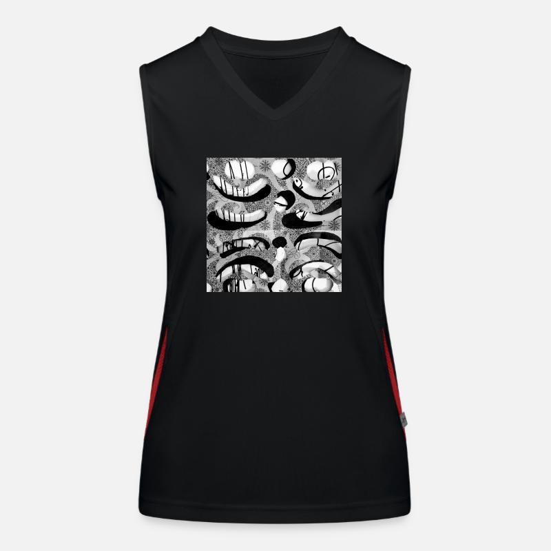 Modello Top sportivo da donna in contrasto cromatico