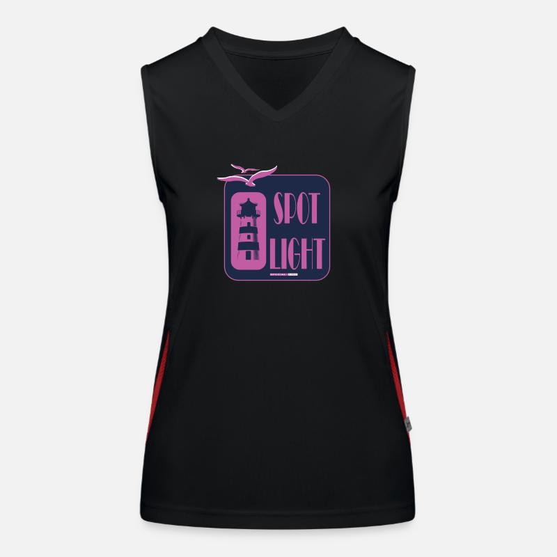Cooles Leuchtturm Motiv Meer Küste Strand Geschenk Funktionelles Kontrast-Tank Top für Frauen
