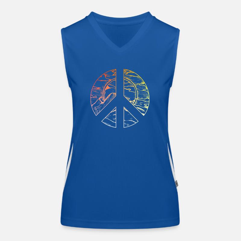 Friedenszeichen Peace Design Funktionelles Kontrast-Tank Top für Frauen