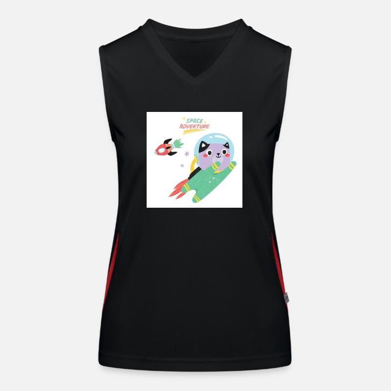 Space kitten. Women's Functional Contrast Tank Top