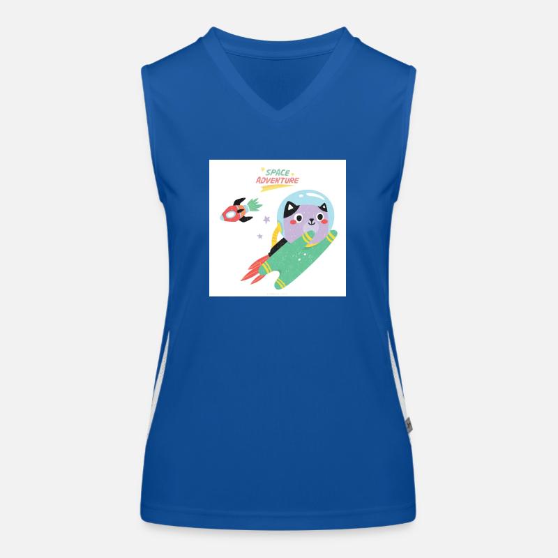 Weltraumkätzchen. Funktionelles Kontrast-Tank Top für Frauen