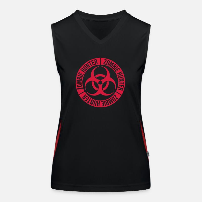 citation d’Halloween de chasseur de zombies Débardeur respirant contrasté Femme