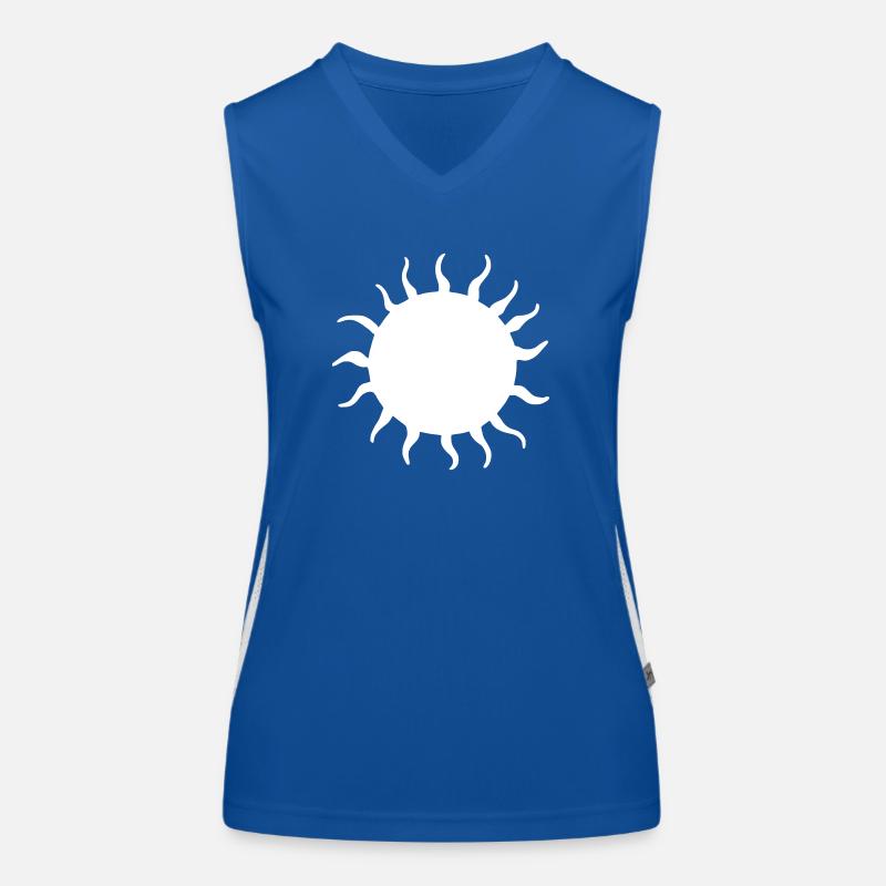 Sun Summer Watercolor Nature Beach Sky Vector Women's Functional Contrast Tank Top