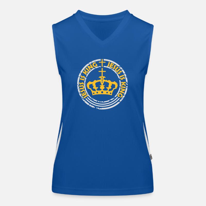 jesus is king quote Women's Functional Contrast Tank Top