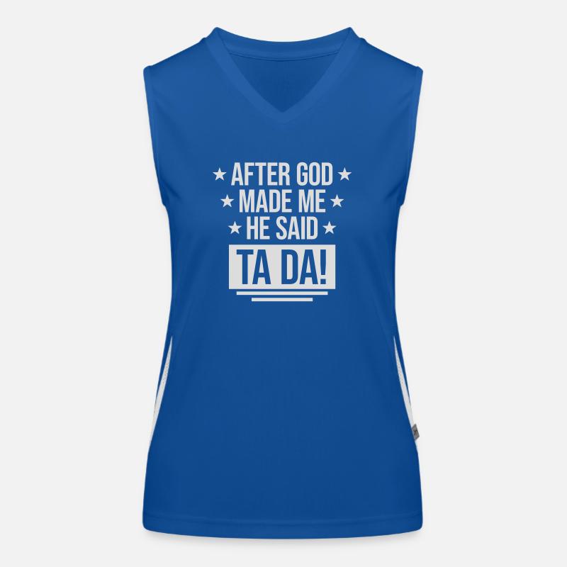 after god made me Funktionelles Kontrast-Tank Top für Frauen