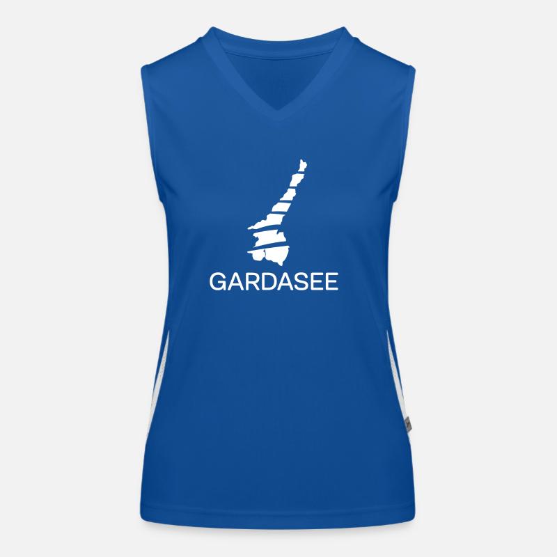 Logo du lac de Garde blanc Débardeur respirant contrasté Femme
