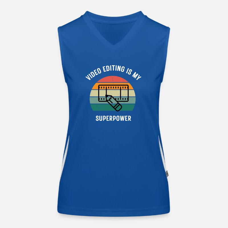 Video Editing | Superpower des Video Cutter Funktionelles Kontrast-Tank Top für Frauen