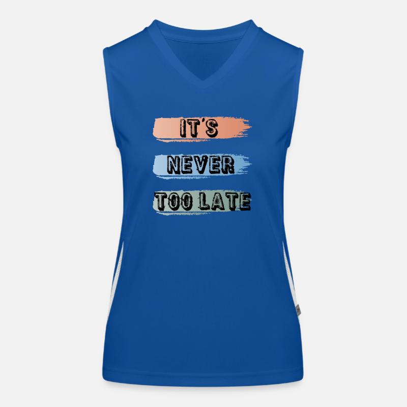 it's never too late Women's Functional Contrast Tank Top