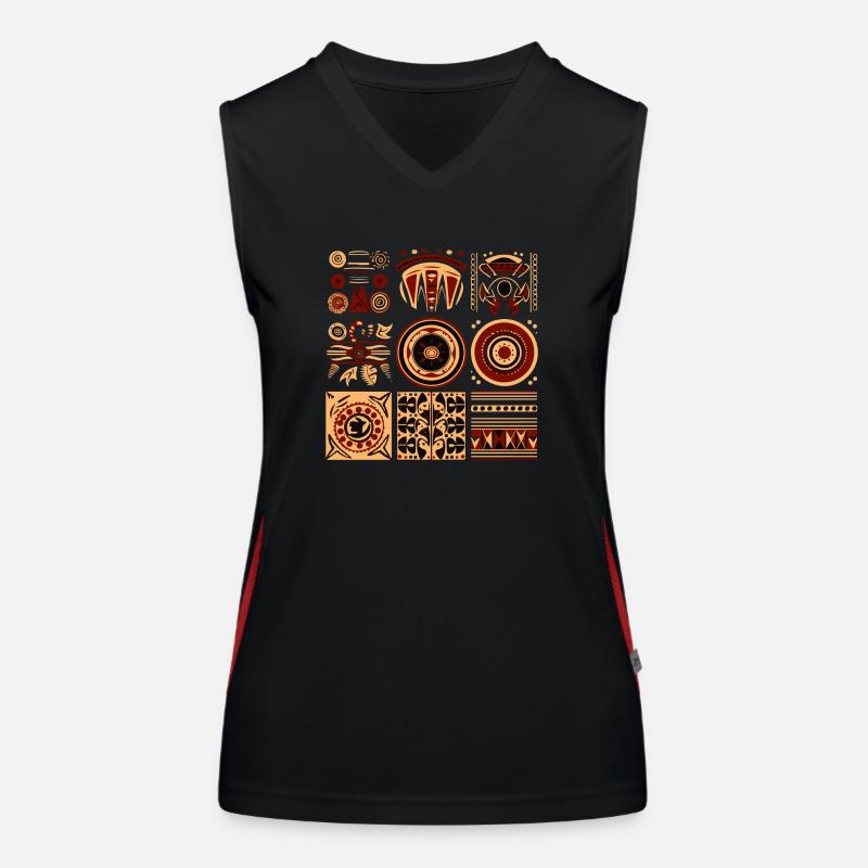 Afrikanische Folklore Funktionelles Kontrast-Tank Top für Frauen