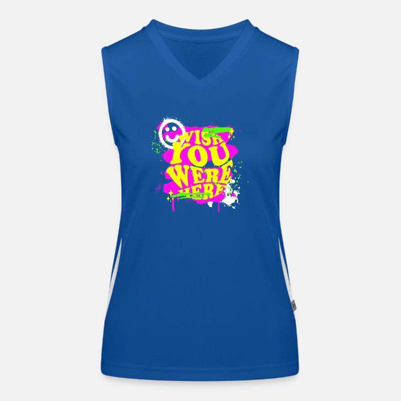 Wish You Were Here Distorted!!! Women's Functional Contrast Tank Top