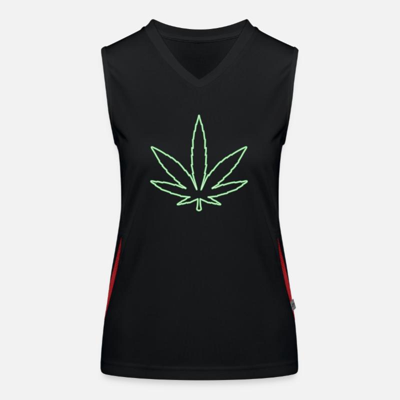 Néon de cannabis Débardeur respirant contrasté Femme