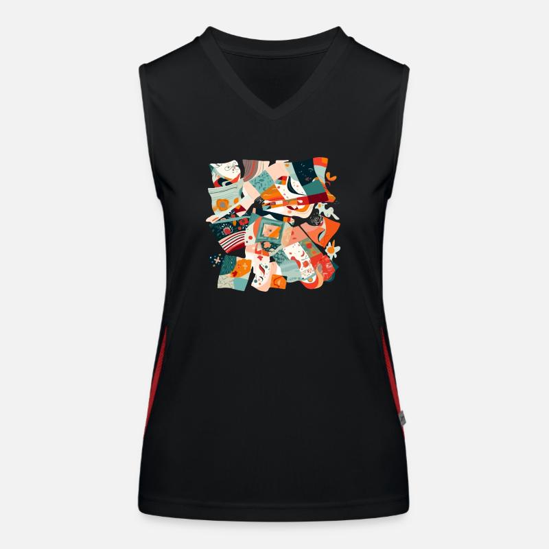 Fabric patchwork Women's Functional Contrast Tank Top