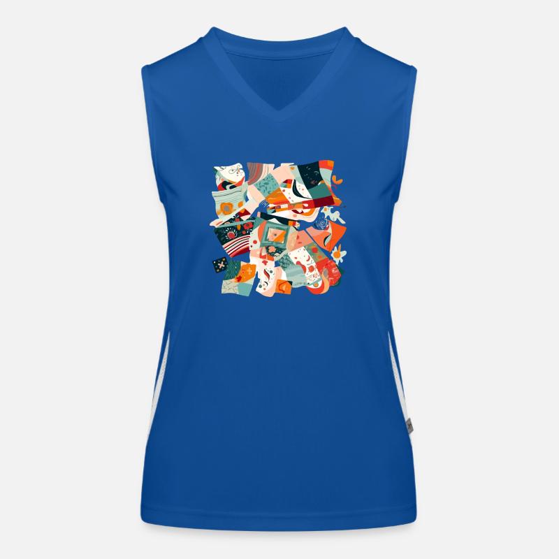 Patchwork de tissus Débardeur respirant contrasté Femme
