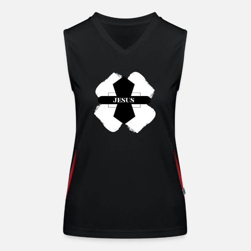 Jesus cross Funktionelles Kontrast-Tank Top für Frauen