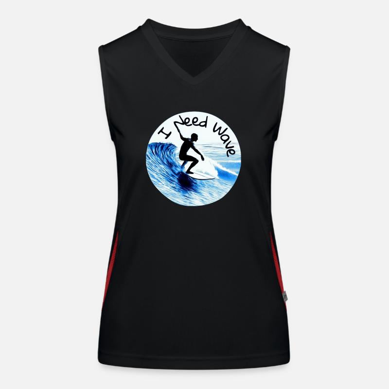 I need a wave - surfer on a board Women's Functional Contrast Tank Top